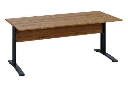 EPK 18 - 18 stůl kancelářský, kovová podnož černá, deska 18 mm, široký 1800 mm, ořech světlý